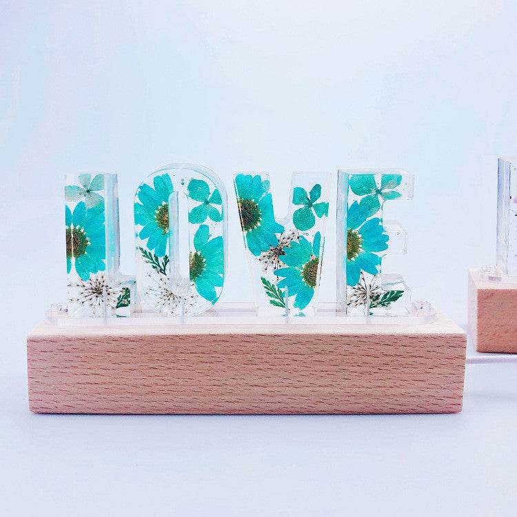 Eternal Flower USB Power LED Night Light LOVE Letter LED Dried Floral Rose Lamp - P12 Hub Europe