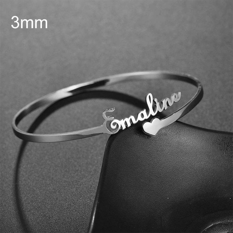 Customized Name Bracelet Personalized Custom Bangles Stainless Steel Jewelry - P12 Hub Europe
