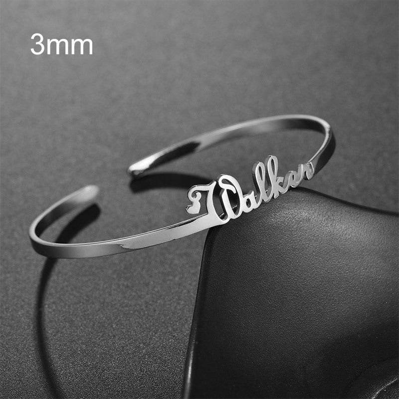 Customized Name Bracelet Personalized Custom Bangles Stainless Steel Jewelry - P12 Hub Europe
