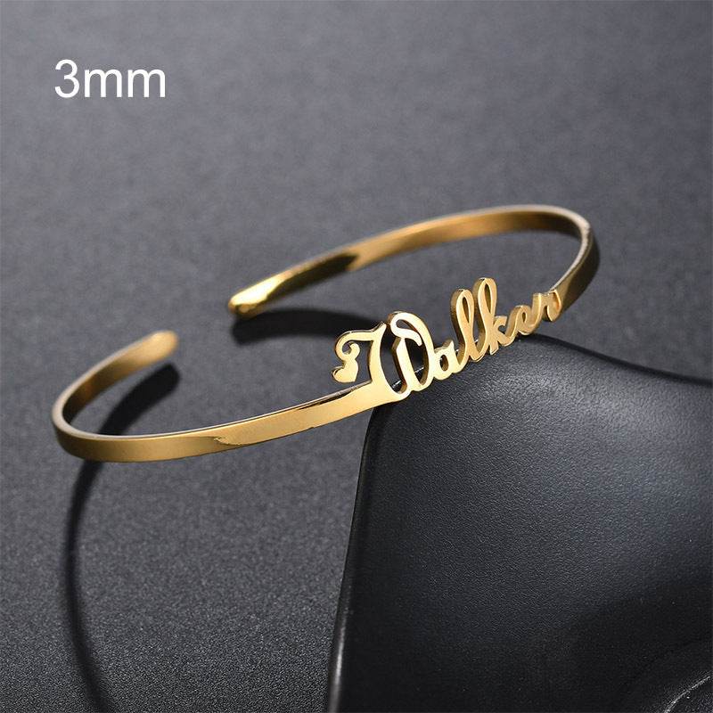 Customized Name Bracelet Personalized Custom Bangles Stainless Steel Jewelry - P12 Hub Europe
