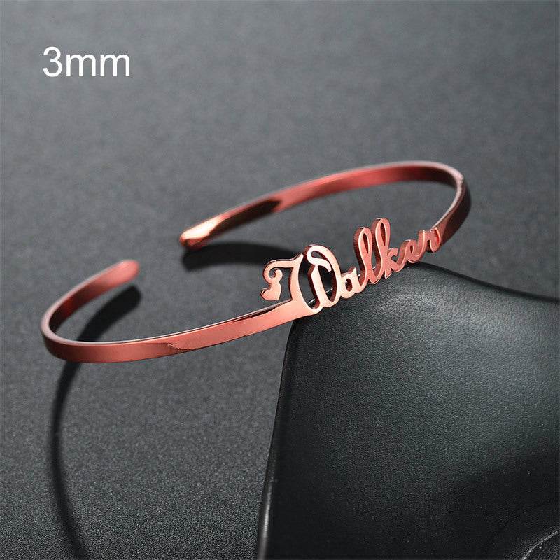 Customized Name Bracelet Personalized Custom Bangles Stainless Steel Jewelry - P12 Hub Europe