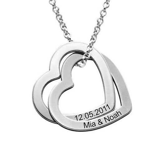 Personalized Love Heart Pendant Necklace Women Customized Name Engraving Necklace - P12 Hub Europe