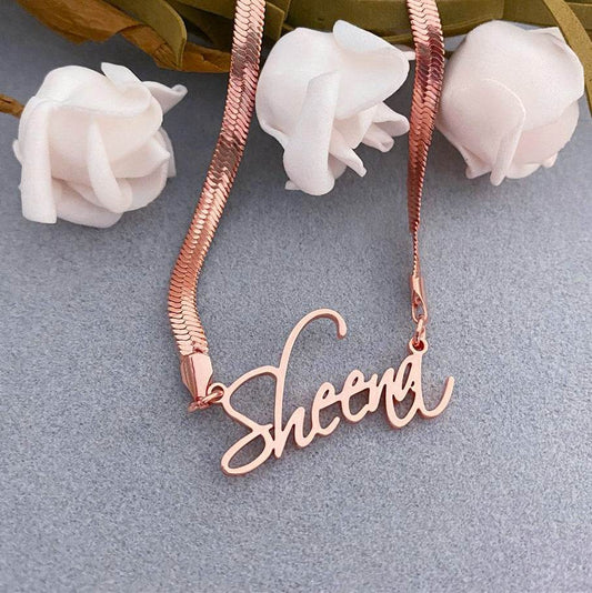 Wind Blade Necklace Custom Name Stainless Steel Name Snake Chain Necklace For Women Jewelry Gift - P12 Hub Europe