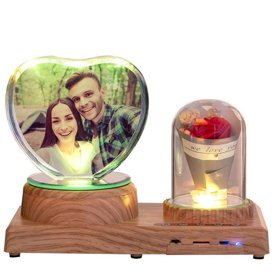 Personalized Photo Night Light Bluetooth Music Gift Box 3D Crystal Inner Carving Gift - P12 Hub Europe