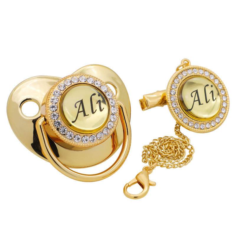 Name Initial Letters Silicone Newborn Kids Baby Orthodontic Dummy Pacifier Teat Nipple Soother Baby Pacifier Holder - P12 Hub Europe