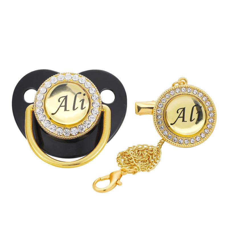 Name Initial Letters Silicone Newborn Kids Baby Orthodontic Dummy Pacifier Teat Nipple Soother Baby Pacifier Holder - P12 Hub Europe