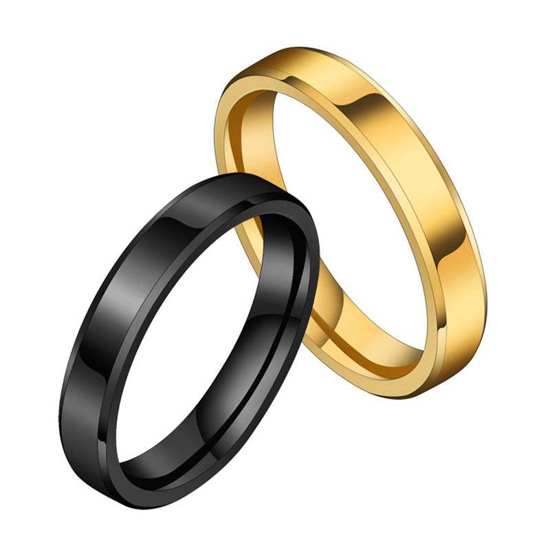 Stainless Steel Ring for Women Men Fashion Gold Color Finger Rings Wedding Band Jewelry Gift - P12 Hub Europe