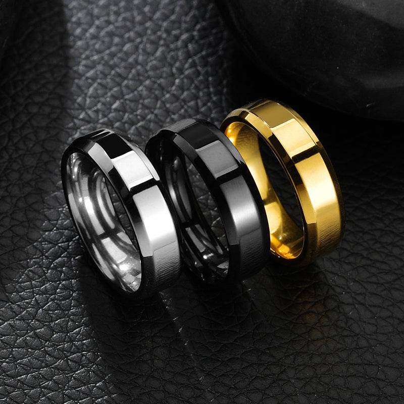 Stainless Steel Ring for Women Men Fashion Gold Color Finger Rings Wedding Band Jewelry Gift - P12 Hub Europe