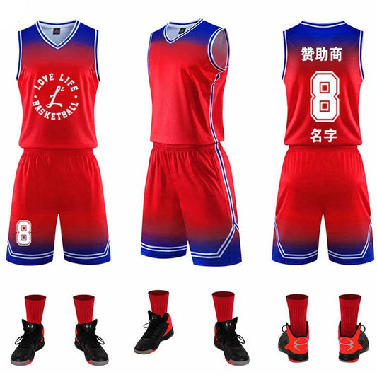Gradient Basketball Uniform Sports Suit Children Adult Sweat-Absorbent Basketball Uniform - P12 Hub Europe