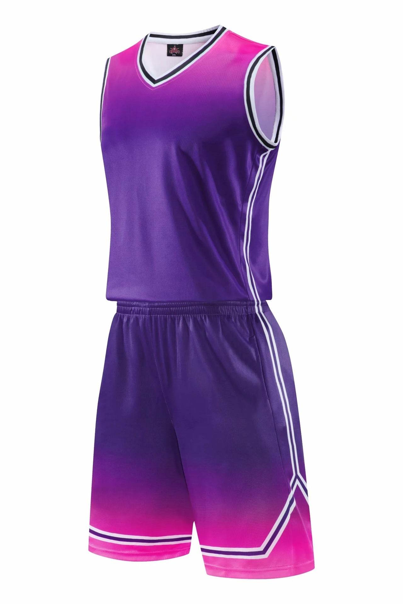 Gradient Basketball Uniform Sports Suit Children Adult Sweat-Absorbent Basketball Uniform - P12 Hub Europe