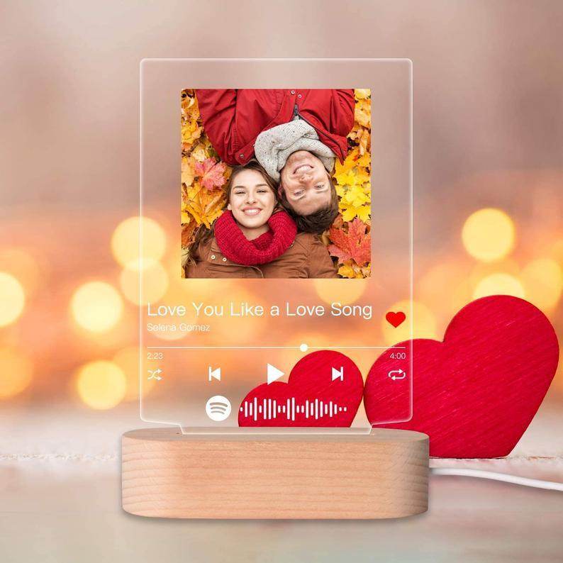 Customizable Photo Music Album Cover Night Light Carved Name Song Photo Frame - P12 Hub Europe