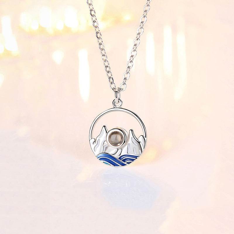 Sterling Silver Lovers Projection Necklace Fashion Jewelry - P12 Hub Europe