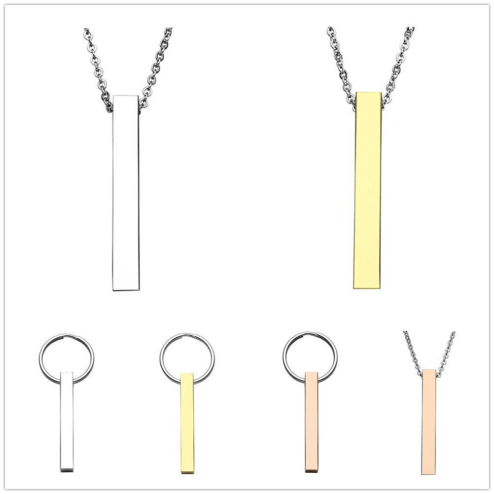 Stainless Steel Cube Pillar Necklace Keychain - P12 Hub Europe
