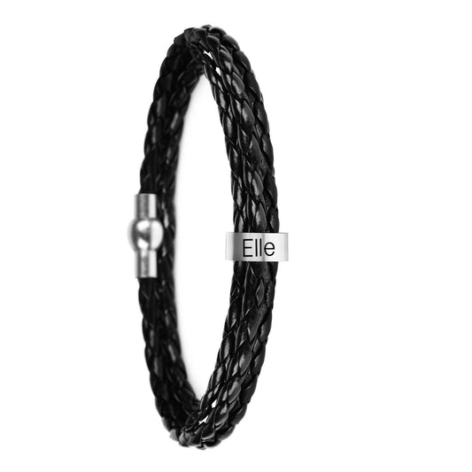 Personalized Mens Braided Genuine Leather Bracelet - P12 Hub Europe