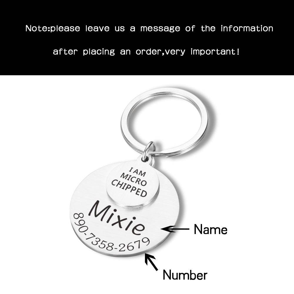 POD Pet Collar Tag Funny Keychain Dog Personalized Puppy Pet Id - P12 Hub Europe