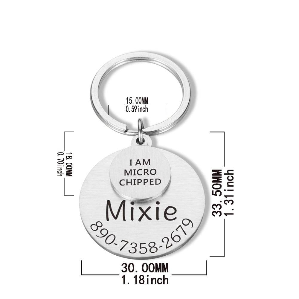 POD Pet Collar Tag Funny Keychain Dog Personalized Puppy Pet Id - P12 Hub Europe