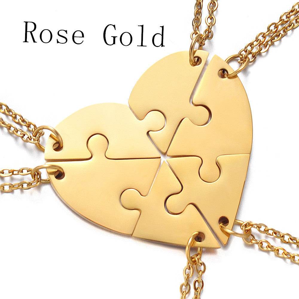 Stainless Steel Combination Heart-shaped Necklace Lettering - P12 Hub Europe