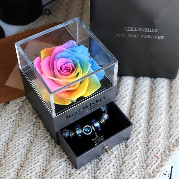 Eternal Flower Rose Jewelry Box for Birthday Presents Valentines Day Wedding Gift - P12 Hub Europe