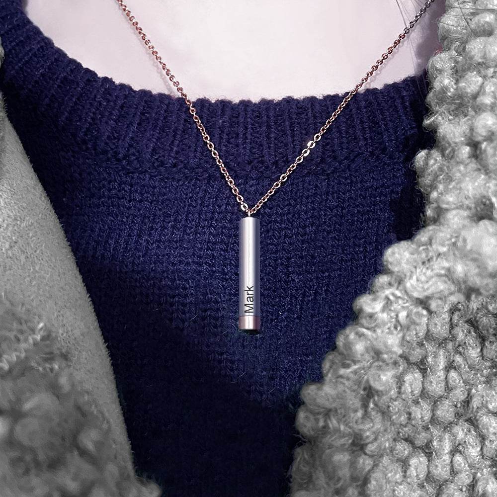 Customize Lovers Name Stainless Steel Necklace Remember Your Most Meaningful Phrase Word - P12 Hub Europe