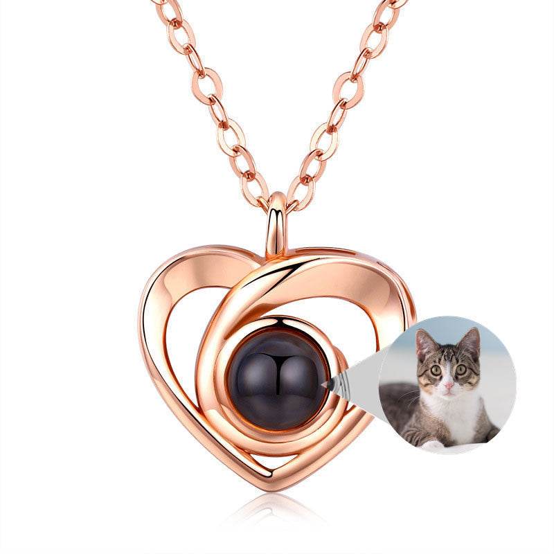 S925 Silver Romantic Photo Projection Necklace Heart Shaped Pendant Necklace - P12 Hub Europe
