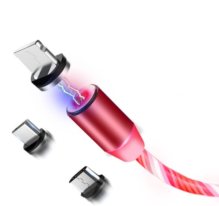 Compatible with Apple, Flowing Ligh Magnetic Streamer Data Line Cable for Iphone Android Typec - P12 Hub Europe
