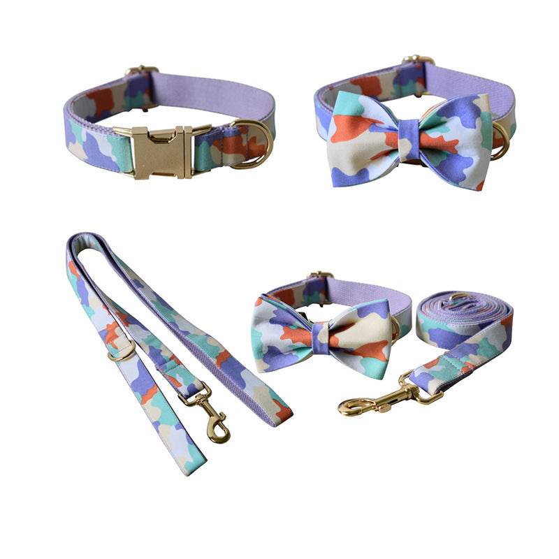 Purple Camouflage Bow Dog Hoop Metal Buckle - P12 Hub Europe