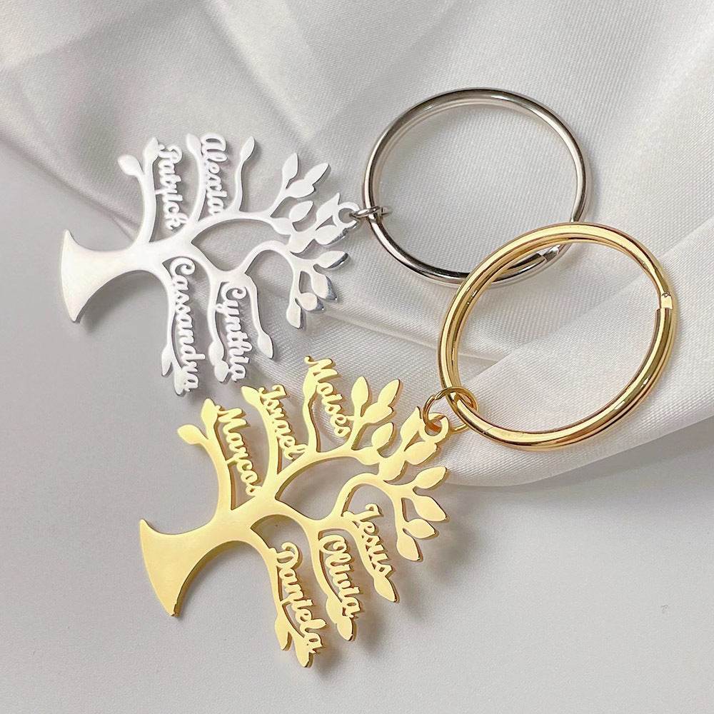 Personalized Tree Of Life Name Stainless Steel Keychain - P12 Hub Europe