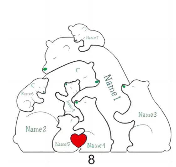 Handmade Wooden Bear Family Personalized Carving Crafts - P12 Hub Europe