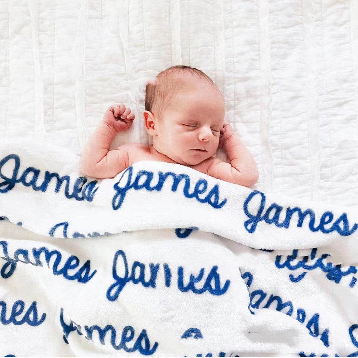 Personalized Baby Name Baby Blanket Customized Double-sided Flannel - P12 Hub Europe