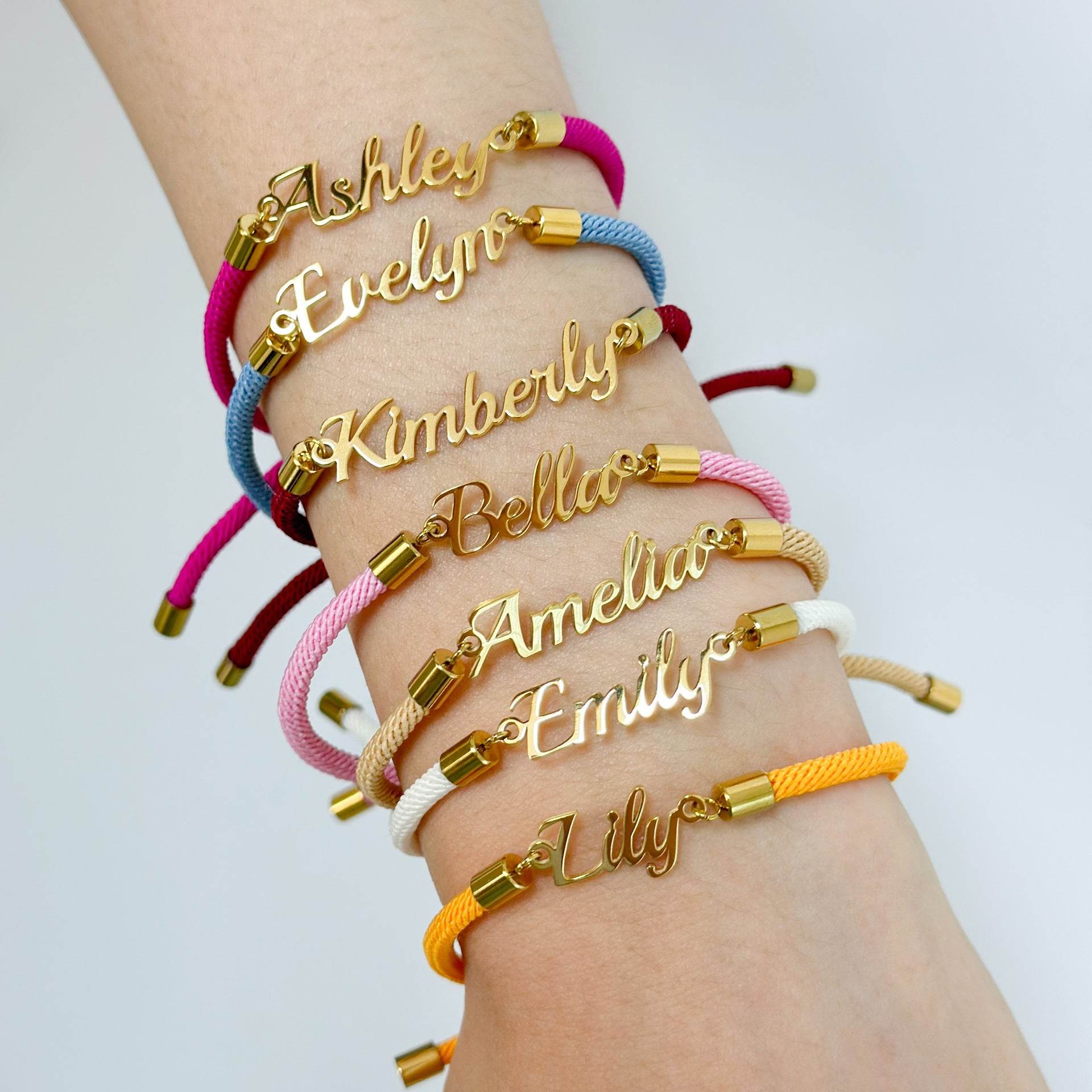Personalized Colorful Rope Chain Custom Name Bracelet Personalized Adjustable Name Jewelry For Girls - P12 Hub Europe