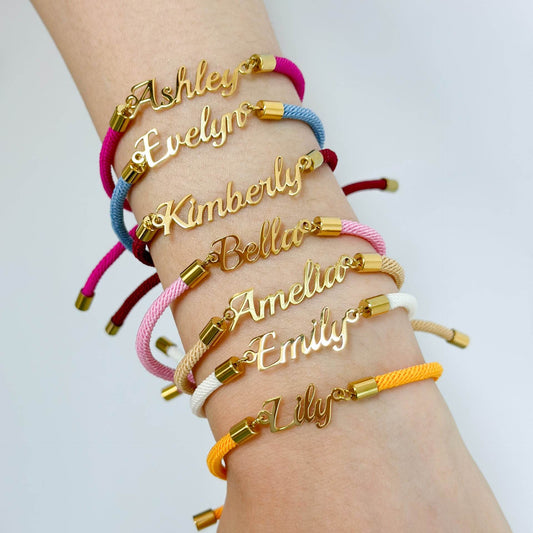 Personalized Colorful Rope Chain Custom Name Bracelet Personalized Adjustable Name Jewelry For Girls - P12 Hub Europe