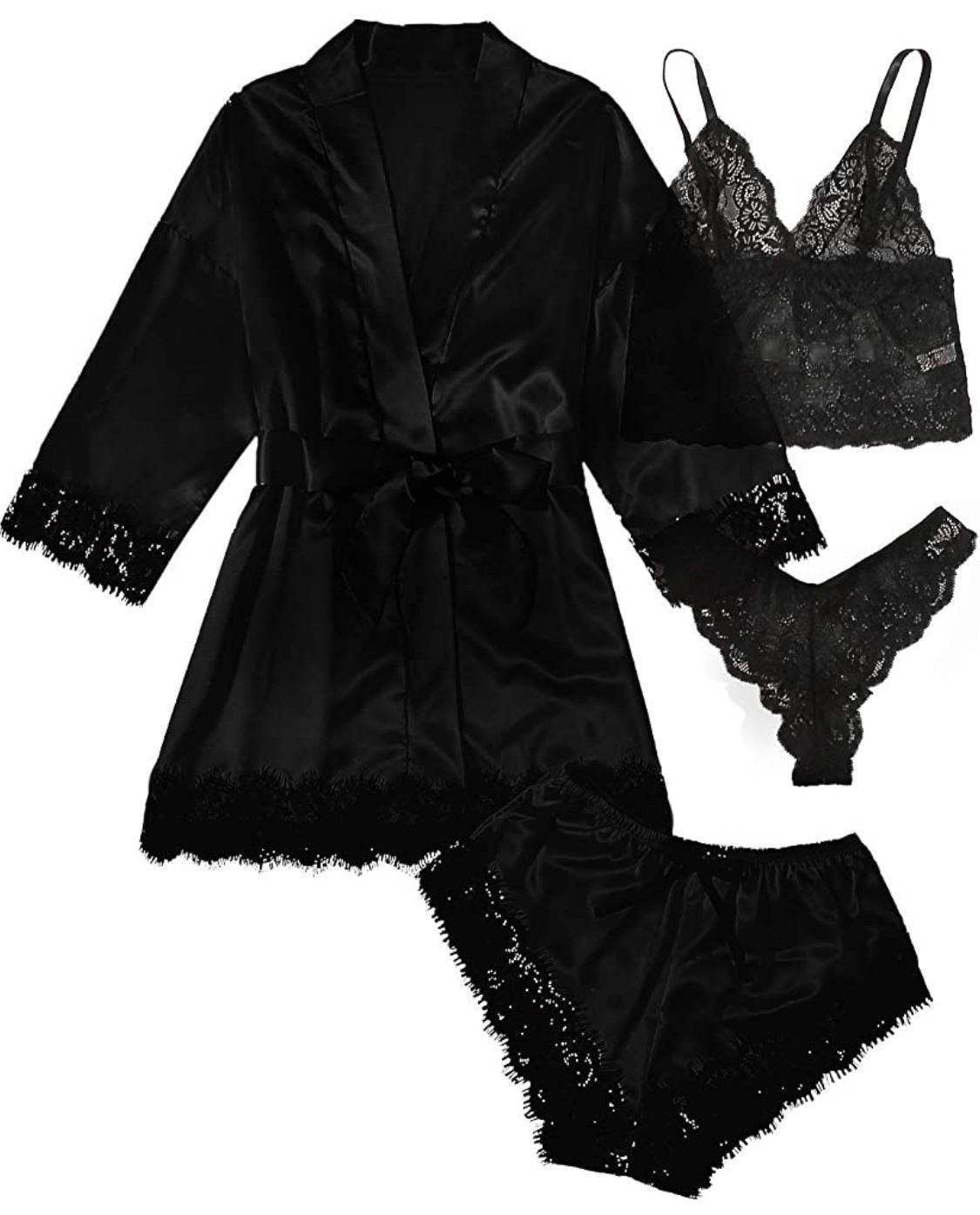 European And American Ladies Pajamas Four-piece Set - P12 Hub Europe