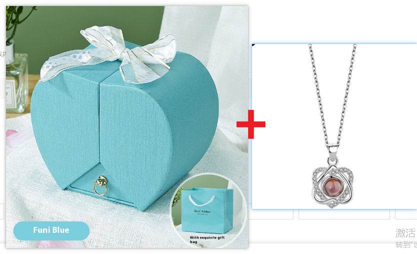 Apple Rose Jewelry Box Necklace Ring Ornament For Friends Christmas Valentine's Day - P12 Hub Europe