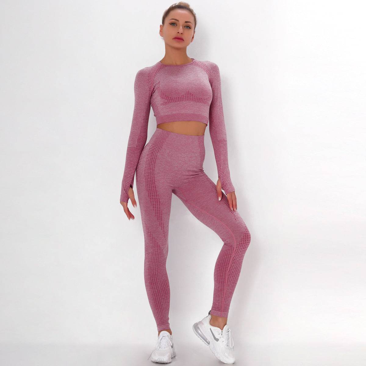 Fashion Tight-fitting Dot Jacquard Sports Suit - P12 Hub Europe