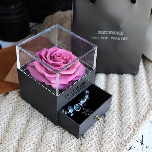 Eternal Flower Rose Jewelry Box for Birthday Presents Valentines Day Wedding Gift - P12 Hub Europe