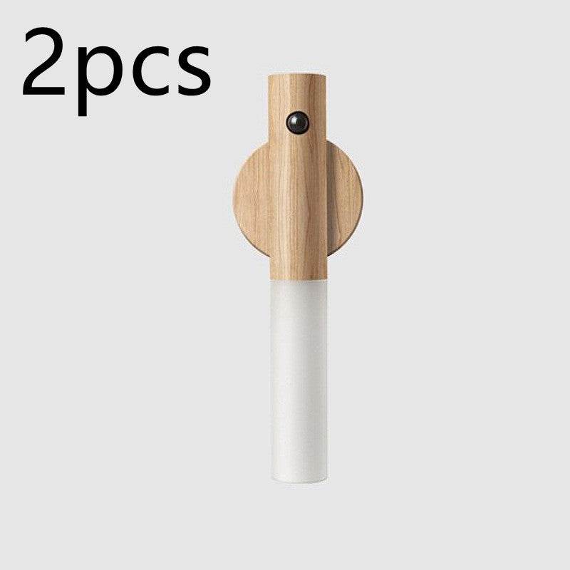 Auto LED USB Magnetic Wood Wireless Night Light Corridors Porch Lights PIR Motion Sensor Wall Light Cabinet Lamp - P12 Hub Europe