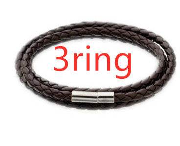Personalized Mens Braided Genuine Leather Bracelet Stainless Steel Custom Beads Name Charm Bracelet For Men With Family Names - P12 Hub Europe