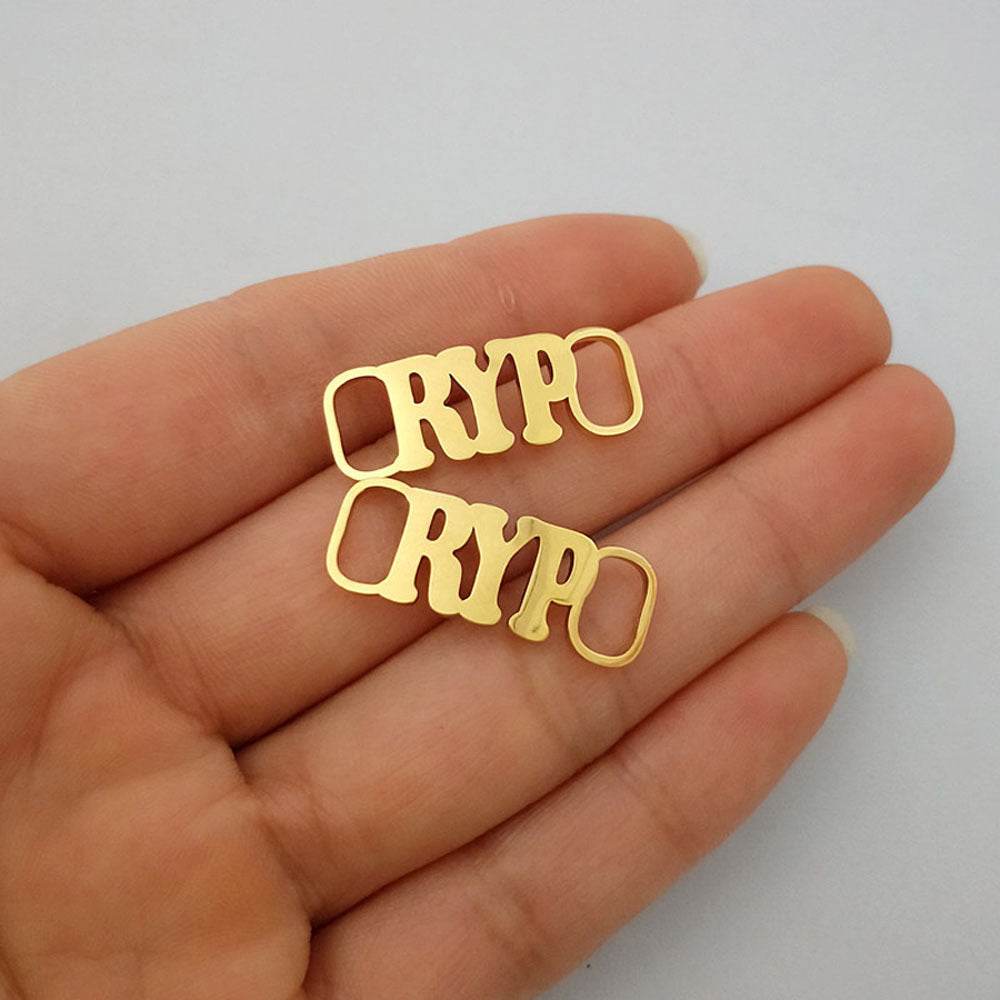 Stainless steel letter shoe buckle - P12 Hub Europe