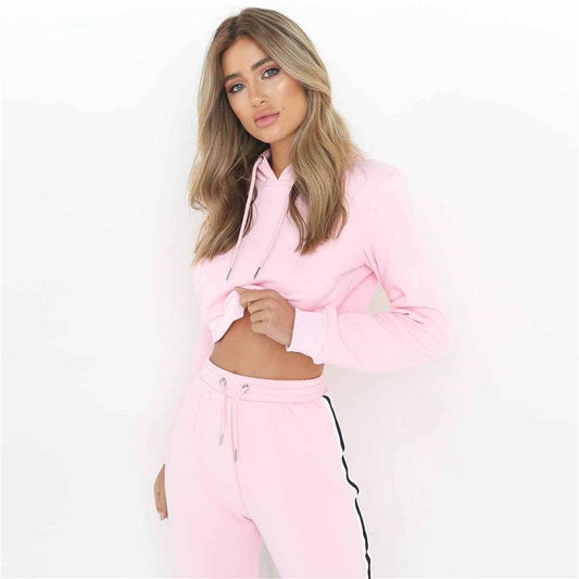 Cotton Sportswear Suit Short Hooded Sweatshirt and Straight Pants Custom Logo Print - P12 Hub Europe