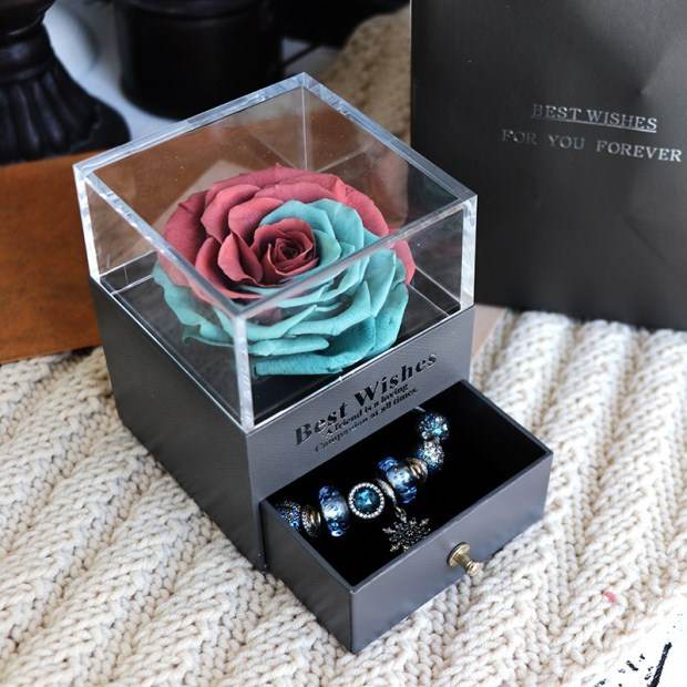 Eternal Flower Rose Jewelry Box for Birthday Presents Valentines Day Wedding Gift - P12 Hub Europe