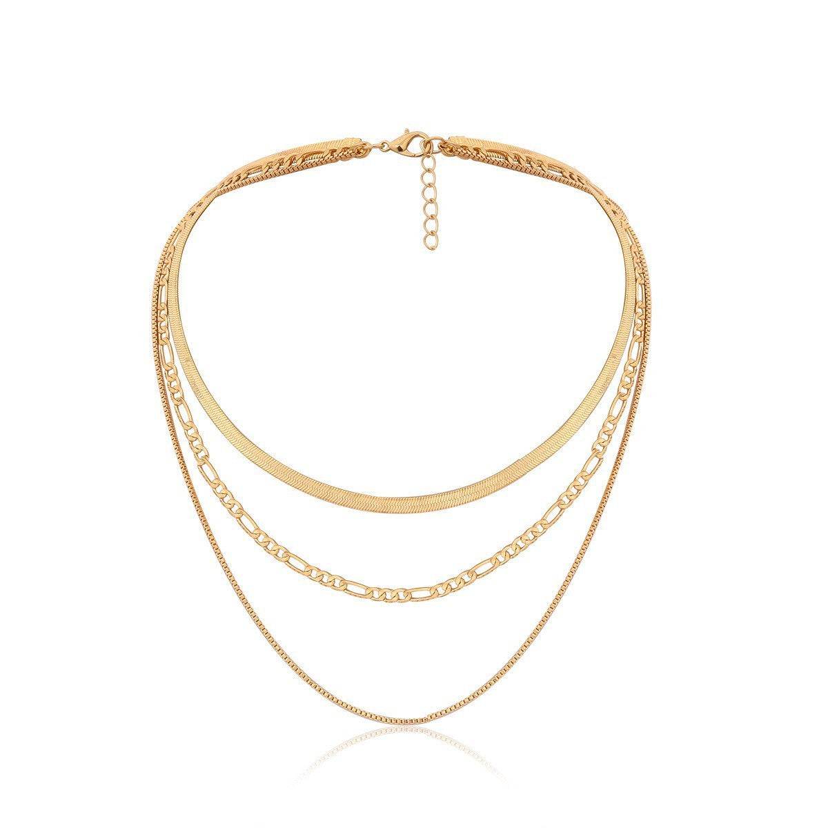 Punk Geometric Snake Bones Chain Multi-layer Necklace - P12 Hub Europe
