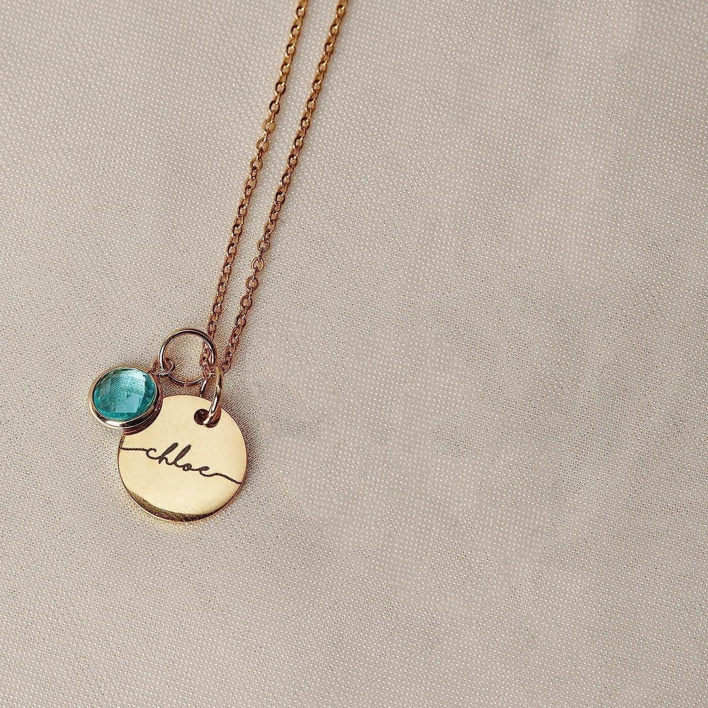Personalized Name Engraving Necklace Birthstone Pendants Stackable Jewelry Birthday Gift For Women Mom Wife Daughter Friend - P12 Hub Europe