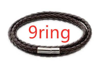 Personalized Mens Braided Genuine Leather Bracelet Stainless Steel Custom Beads Name Charm Bracelet For Men With Family Names - P12 Hub Europe