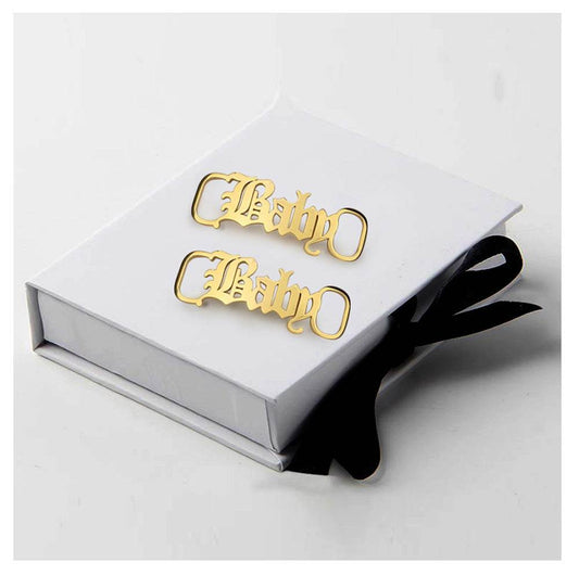 Stainless steel letter shoe buckle - P12 Hub Europe