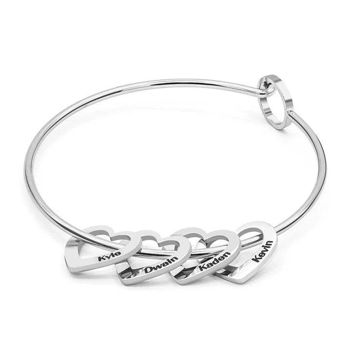 Love Bracelet Peach Heart Name Lettering Titanium Steel Bracelet - P12 Hub Europe