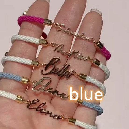 Personalized Colorful Rope Chain Custom Name Bracelet Personalized Adjustable Name Jewelry For Girls - P12 Hub Europe
