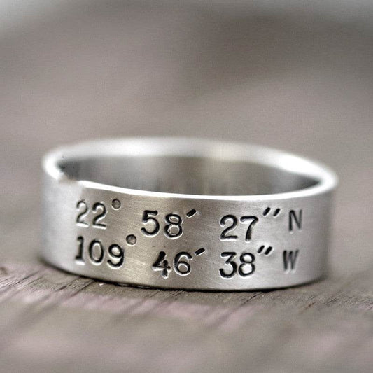 Coordinate Ring 925 Sterling Silver Handmade Male And Female Couple Ring - P12 Hub Europe