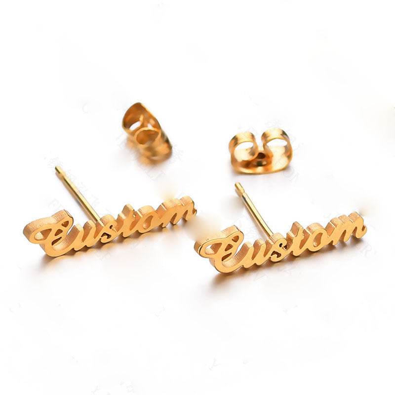 Personalization Customize Cute Alloy Earrings With Name - P12 Hub Europe