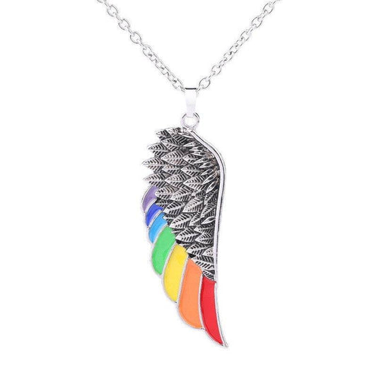 Stainless Steel Wing Pendant Necklace Dripping Oil - P12 Hub Europe