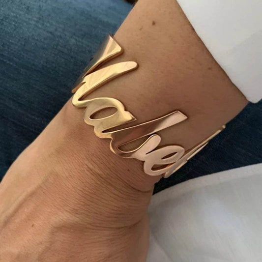 Stainless Steel Custom Name Letter Bracelet - P12 Hub Europe